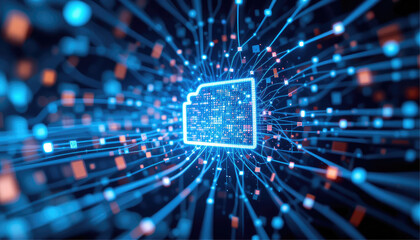 Fiber optics background with lots of light spots