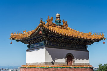 Naklejka premium Tower of Fragrance of Buddha, Summer Palace, Beijing, China. Chinese characters say 'Buddha Fragrance Tower'