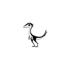 Fototapeta premium Compsognathus. Compsognathus simple black and white line art vector logo