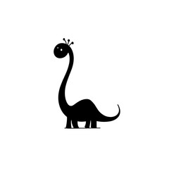 Fototapeta premium Maiasaura. Maiasaura simple black and white line art vector logo