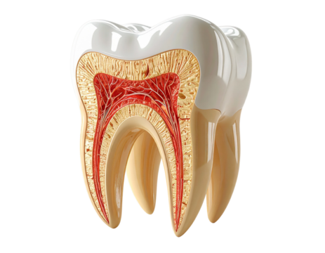 Anatomical 3D Cracked Tooth with Damage Highlighted