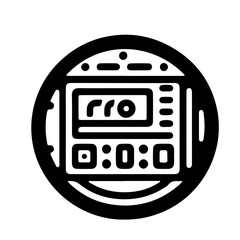 Minimalist pictogram of ticket validation