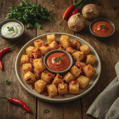 patatas bravas on table