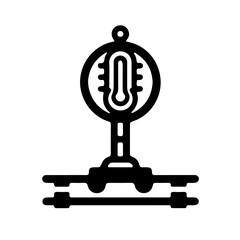 Minimalist pictogram of temperature scan station