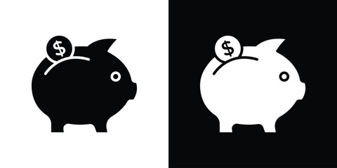 Piggy bank icon Concept. vector design and illustration.