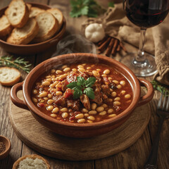 fabada asturiana on table