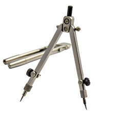 Precision Geometry Compass Isolated on Transparent Background PNG &ndash; Mathematics Drawing and Engineering Tool