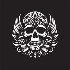 Fototapeta premium skull vector art logo design black and white