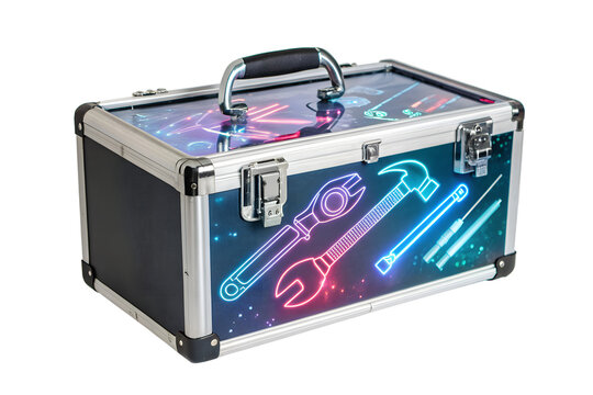 Futuristic Toolbox with Modern Design Isolated on Transparent Background PNG &ndash; Innovative Storage and Engineering Equipment