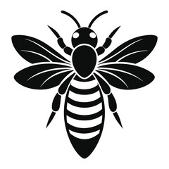 Black Bee Shape Vector Design