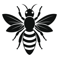 Black Bee Shape Vector Design