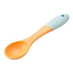 Silicone baby spoon isolated on transparent background PNG &ndash; safe infant feeding utensil for weaning, toddler meals, and parenting essentials