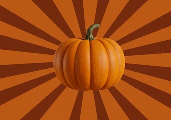 Festive Pumpkin on a Retro Background
