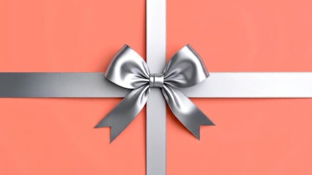 Gift bow on coral box