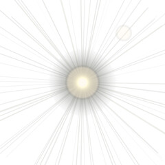 Obraz premium A radiant burst of light emanating from a central bright yellow core, isolated on transparent background