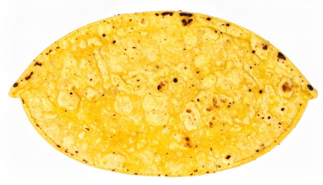 Single Yellow Corn Tortilla, Mexican Food, Crispy, Flatbread, Snack