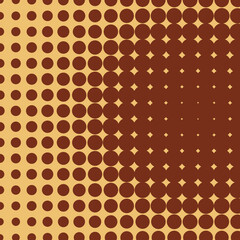Warm Brown and Beige Halftone Pattern with Graduating Dot Sizes and Diamond Shapes