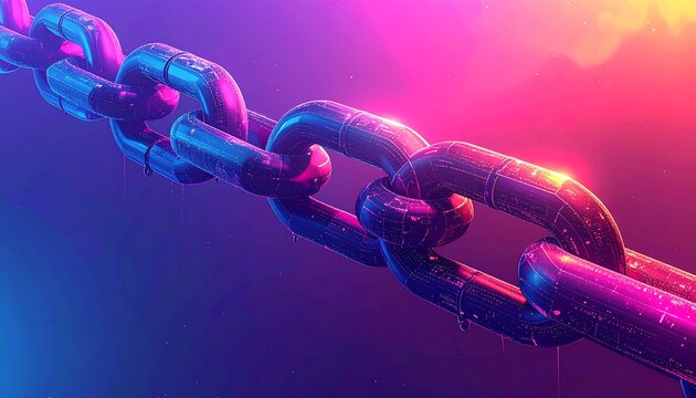 Vibrant chain in neon hues