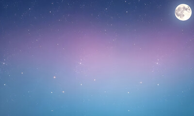 night sky with moon and stars Background 