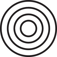 Target Concentric Circles Icon Design Element with Bold Outline on Transparent Background Vector