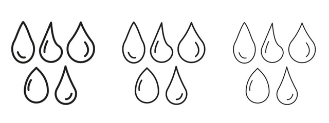 Water drop shape icon Illustration Eps10. Line with editable stroke