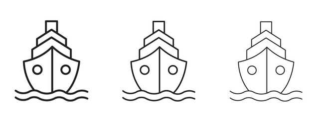Ship icon Illustration Eps10. Line with editable stroke