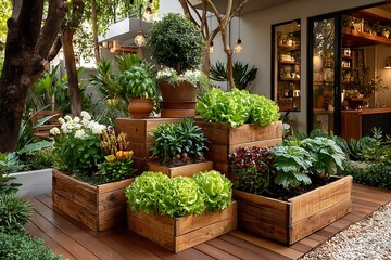Rustic wooden crates full of vegetables high resolution picture