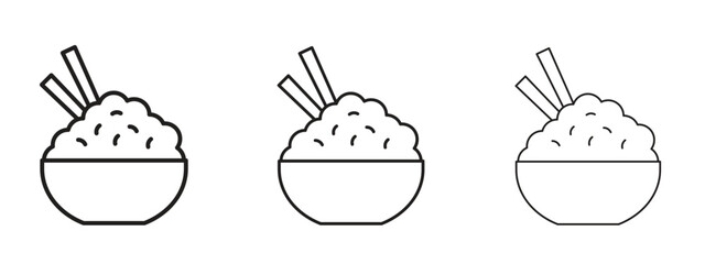 Rise Bowl icon Illustration Eps10. Line with editable stroke