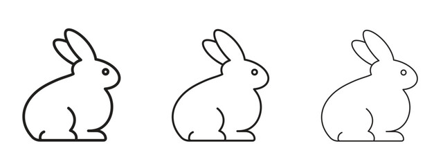 Rabbit icon Illustration Eps10. Line with editable stroke