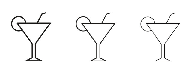 Martini glass icon Illustration Eps10. Line with editable stroke