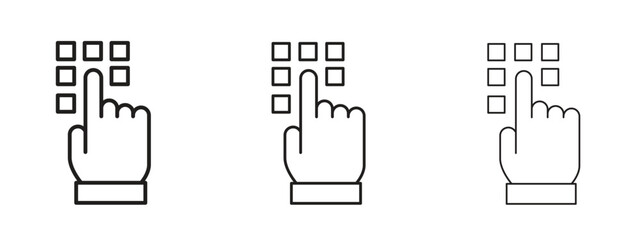 Keypad icon Illustration Eps10. Line with editable stroke