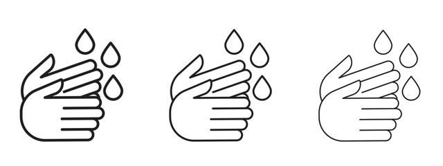 Handwashing icon Illustration Eps10. Line with editable stroke