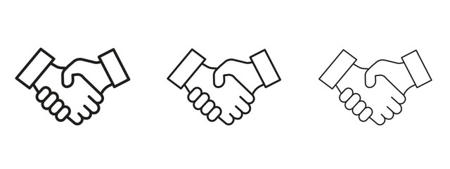 Handshake icon Illustration Eps10. Line with editable stroke