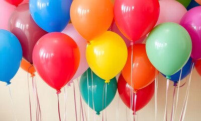 colorful balloons isolated on white