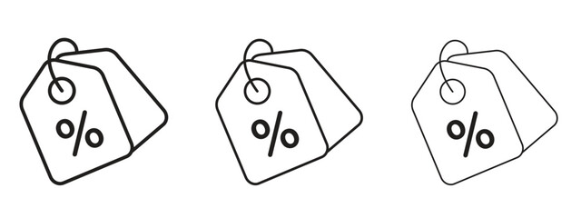 Discount tag icon Illustration Eps10. Line with editable stroke