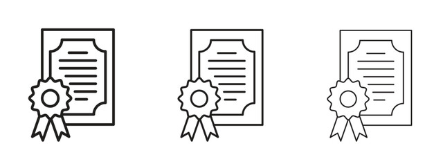Diploma icon Illustration Eps10. Line with editable stroke