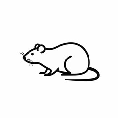 Simple line drawing of a curious rodent on a white background