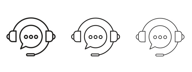 Customer service icon Illustration Eps10. Line with editable stroke
