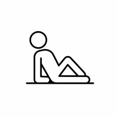 Simple line art of a person relaxing in a reclined pose, conveying rest and leisure.