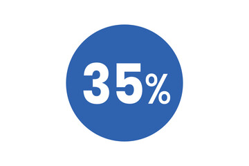 Thirty Five Percent in Blue Oval on Transparent Background