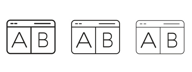 A B test icon Illustration Eps10. Line with editable stroke