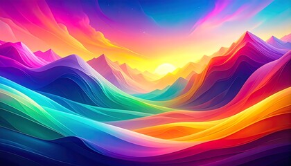 Vibrant colorful mountain landscape (1)