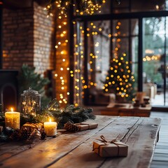 Cozy Holiday Evening with Warm Christmas Lights