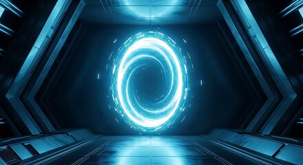 Entering a Futuristic Sci Fi Portal Gateway Destination Destination Space Travel Future Technology Abstract