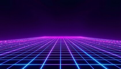Retro Neon Cyber Grid Backgrounds – Futuristic Sci-Fi and Cyberpunk Style