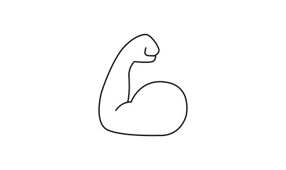 Biceps Line Icon. Flexed biceps icon, Fit and strong muscular, bodybuilding. vector icon isolated on transparent background. EPS 10	