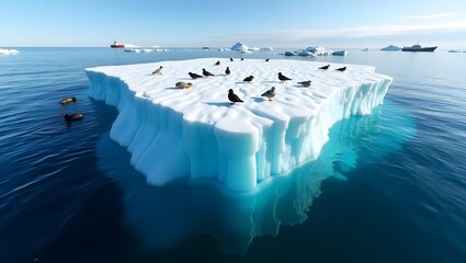 Iceberg wildlife antarctica birds seals ocean arctic landscape global warming climate change travel scenery