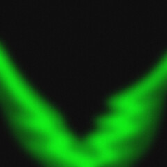 Abstract image of bright green, blurred light streaks converging against a dark, black background, creating a dynamic and vibrant visual effect.