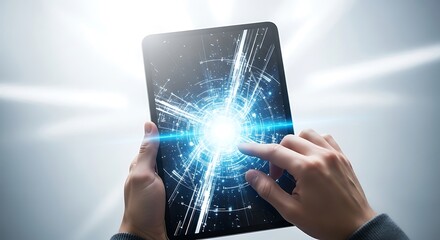 Digital Technology Innovation Transforming Modern Life With Bright Light Energy