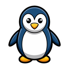 Cute cartoon penguin vector illustration adorable animal drawing antarctic bird graphic design element mascot character for kids